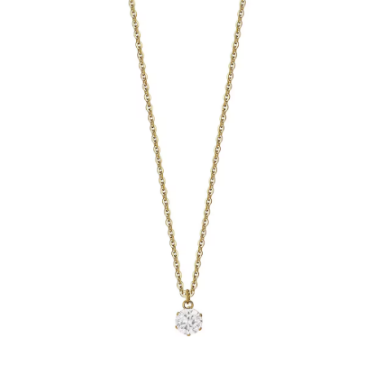 Picture of IP GOLD STEEL WOMEN'S NECKLACE WITH WHITE CRYSTAL