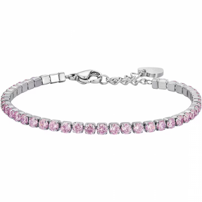 Picture of Silver bracelet with pink crystals from Luca Para, Italy
