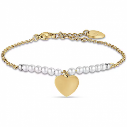 Picture of A golden bracelet with a heart and a lulu, from Luca Para, Italy