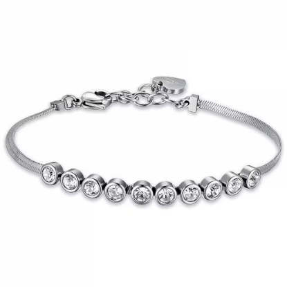 Picture of Silver bracelet with white stones from Luca Para, Italy