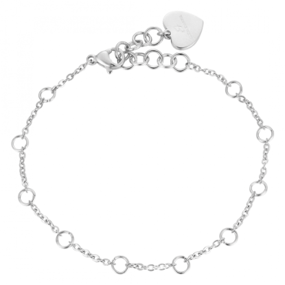 Picture of Silver rings bracelet with a heart lock, from Luca Para, Italy
