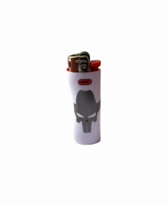 Picture of White lighter with a skull image