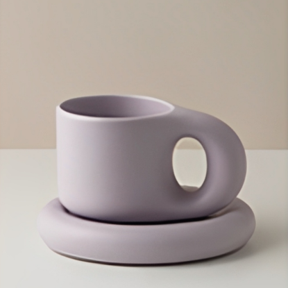 Picture of Coffee Cup with Ceramic Base (300 ml) - Purple