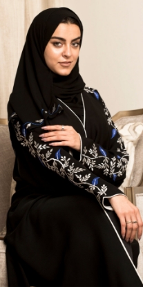 Picture of BL-0207 Classic model abaya with embroidery and embroidered hijab
