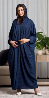 Picture of CL-0200 Abaya, wide model, navy blue striped fabric